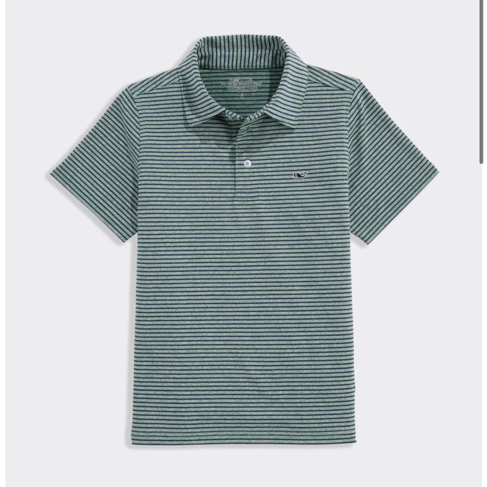 Vineyard Vines Kids Polo in Olive Green